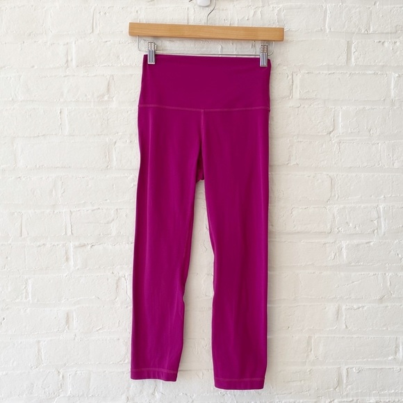 Lululemon || Lululemon Align Crop 21" Deep Fuchsia Fuschia 4 - Picture 1 of 10
